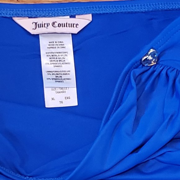 JUICY Couture BLUE Nautical Swim Bottoms Hearts XL - Picture 4 of 9
